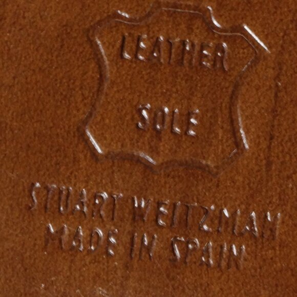 STUART WEITZMAN Leather Square Toe Heel Navy Blue Dress Shoe Size 8 AAA NEW - Picture 7 of 8